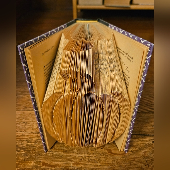 Hand Crafted Pumpkin Folded Book Art Sculpture - Picture 2 of 7